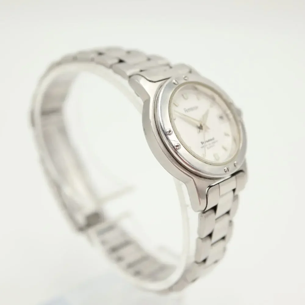 Armitron Silver Tone Durasteel Womens 28mm Watch Date Bracelet w New Battery